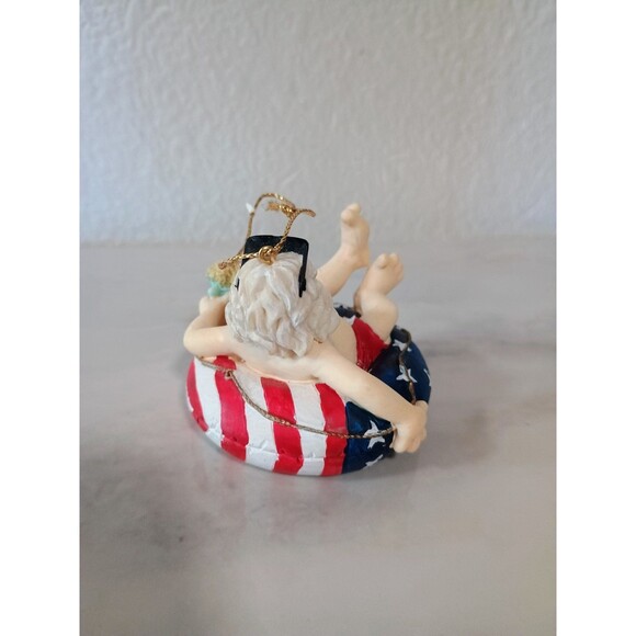 Vintage Christmas Ornament Summertime/Beach Santa Floating The River - American - Picture 3 of 5